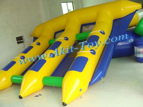 Hot summer water game 6 person inflatable flyfish boat