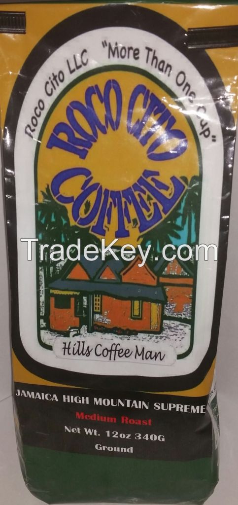 Jamaican High Mountain Supreme Coffee 12oz Medium Roast Whole Beans