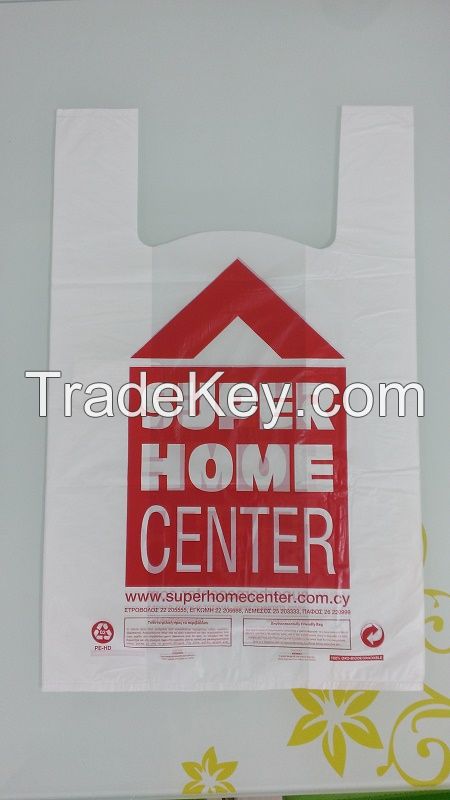 hdpe t-shirt plastic bag Vietnam manufacturer/ singlet printed bag