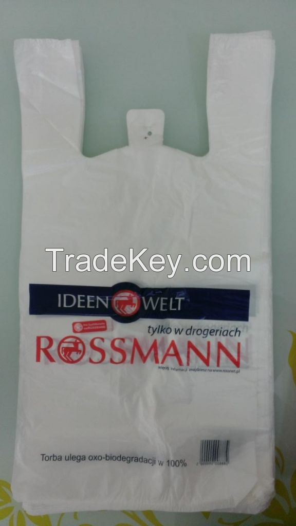 Logo printed t-shirt plastic bag Vietnam manufacturer/ singlet printed bag