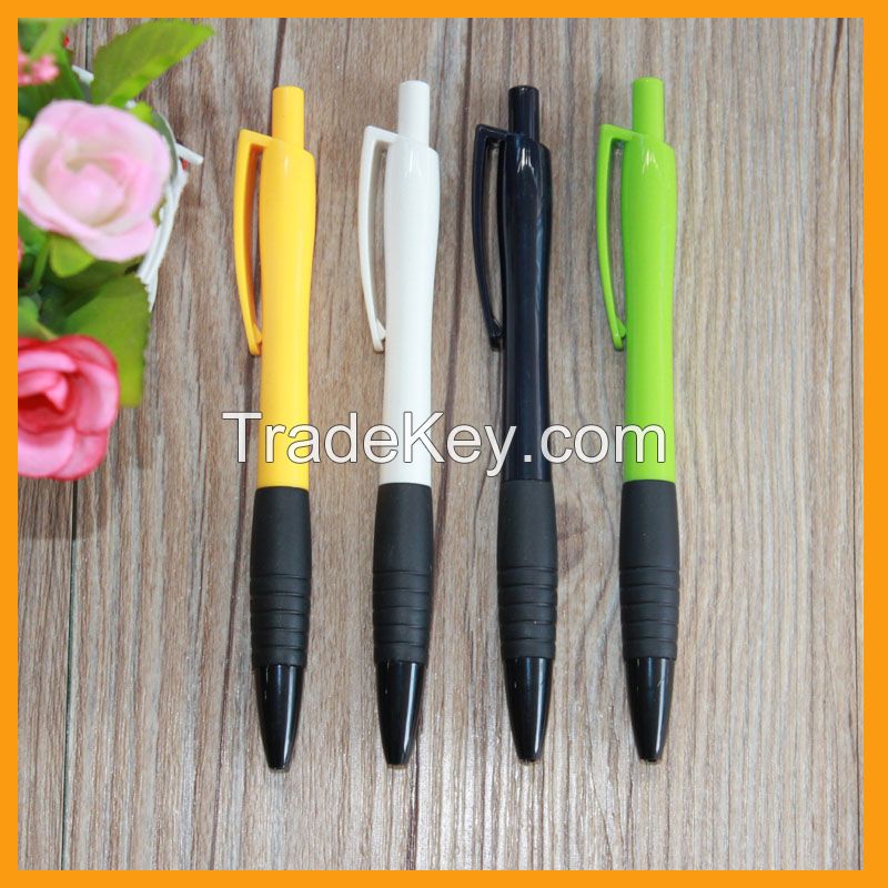 Plastic ball pen with color clip/printed ball pen YB 605