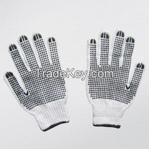 7g String Knit Working Glove with PVC Dots on Both Sides