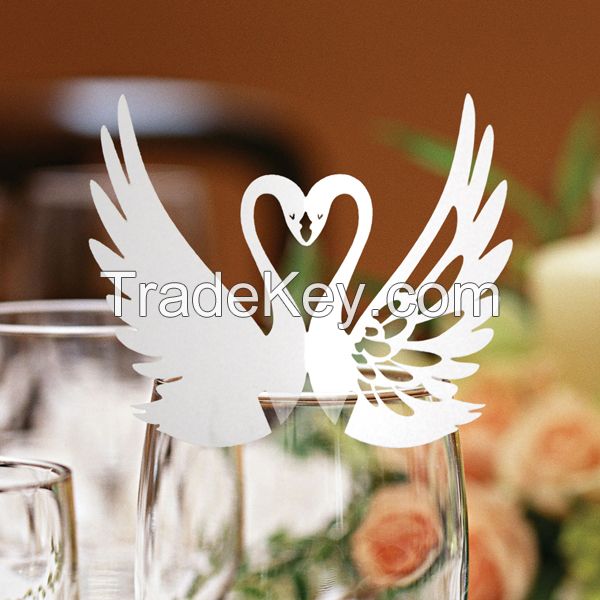 place cards for wedding favor wine glass