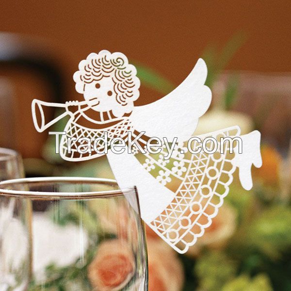 place cards for wedding favor wine glass