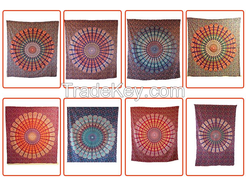 handicrunch | Indian Hippie multicolored Bed Cover  Wall hanging