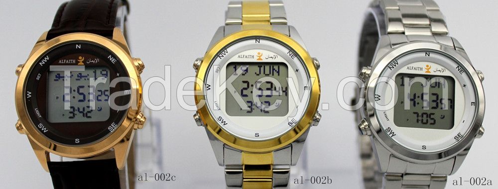 Muslim Azan Prayer Alarm   Watch LCD Light  Azan watch China factory