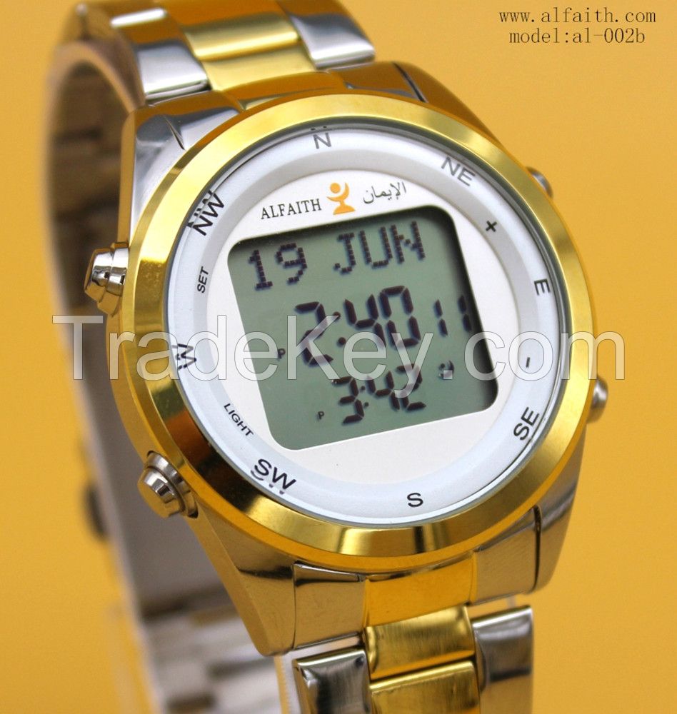 Muslim Azan Prayer Alarm  Watch LCD Light