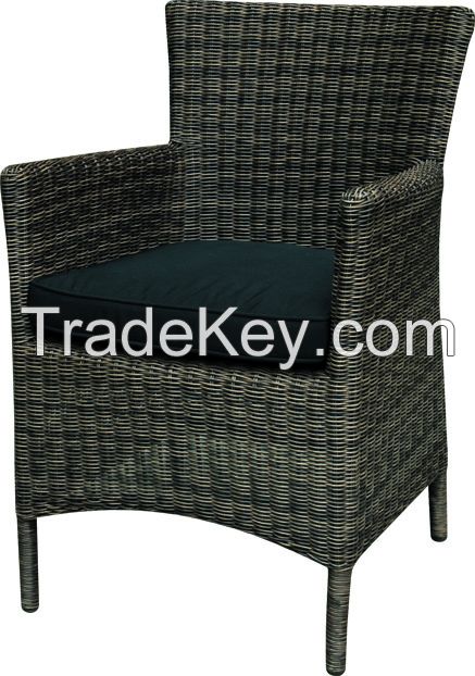 Aluminium PE rattan arm chair