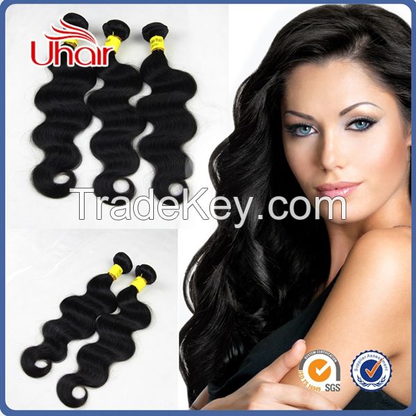 No chemical process cheap peruvian human hair fashion new 8a body wave hair with natural black color