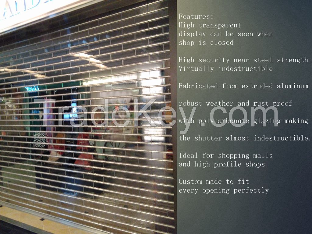 Crystal  rolling shutter slat for show window