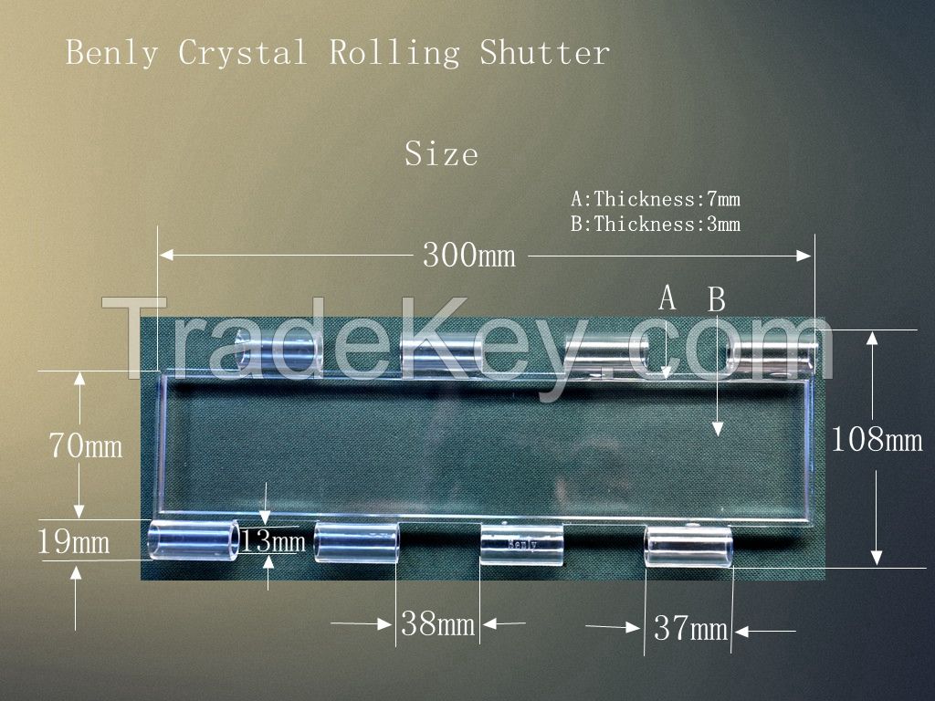 Crystal  rolling shutter slat for show window