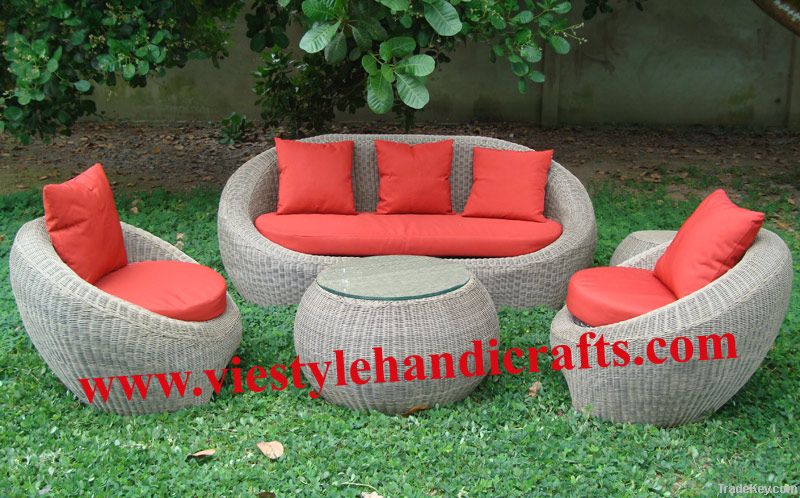 Poly rattan sofa set