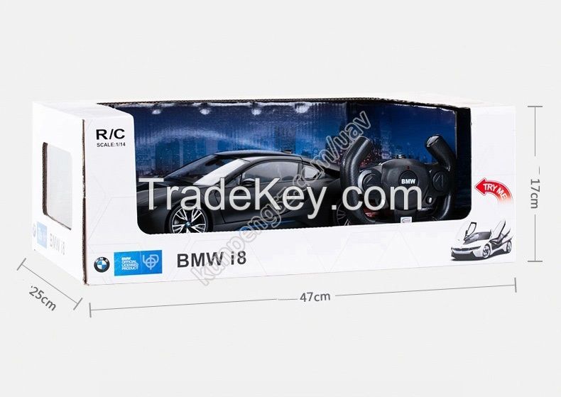 1/14 RC Car Gift Idea I8 Limited Edition 2.4G RC Remote Racing Car Controllable Car Door Model Vehicle Drift Auto Toy KP043