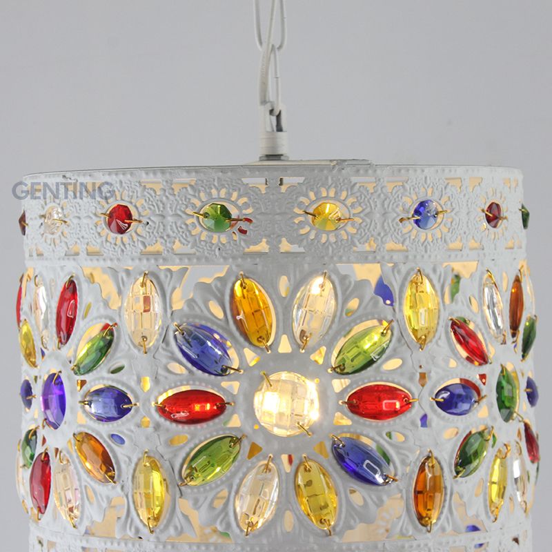 Bedroom white wrought iron chandelier