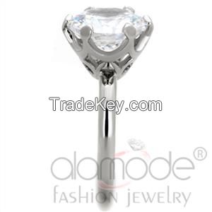 TK1823 Stainless Steel AAA Grade CZ Bold Engagement/Wedding/Everyday Ring