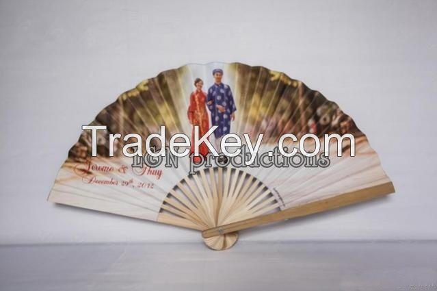 Custom Bamboo Silk Hand Fan for wedding/decorations/ gift/ event sourvenir