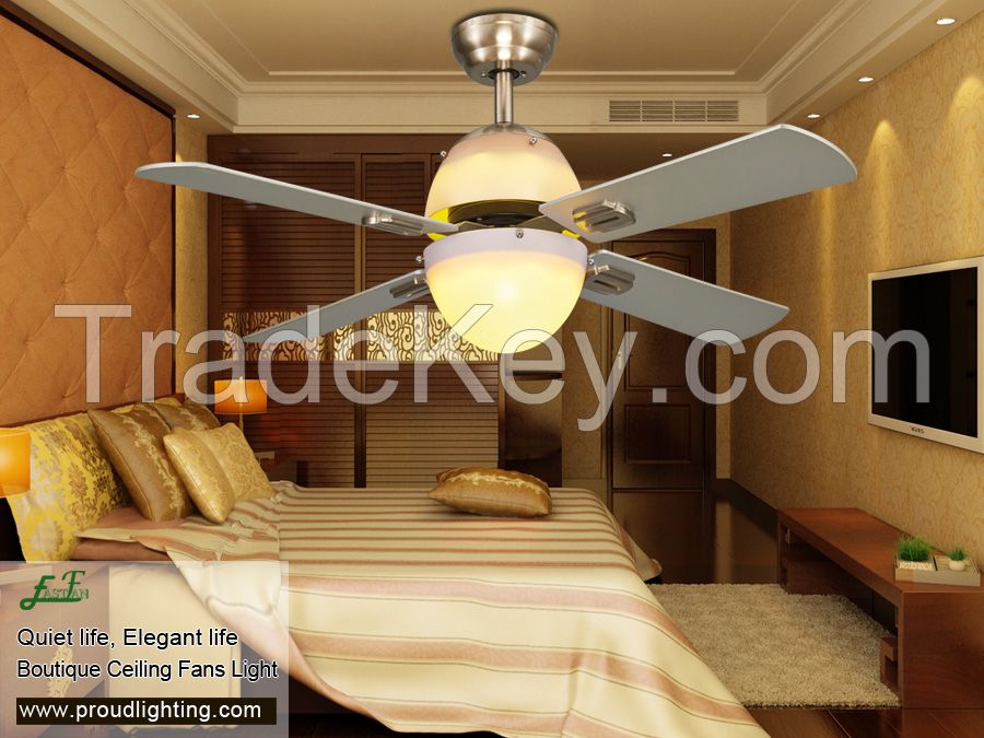 52 inch Four Blade Indoor Ceiling Fan with light modern restaurant ceiling fan