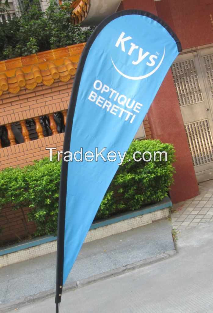 double printing feather flag, feather banner, bow flag , bow banner