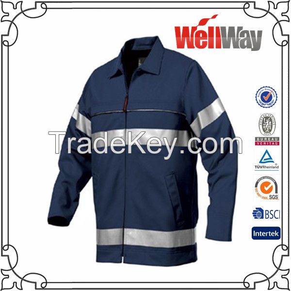 Yellow navy hi vis reflective work shirts