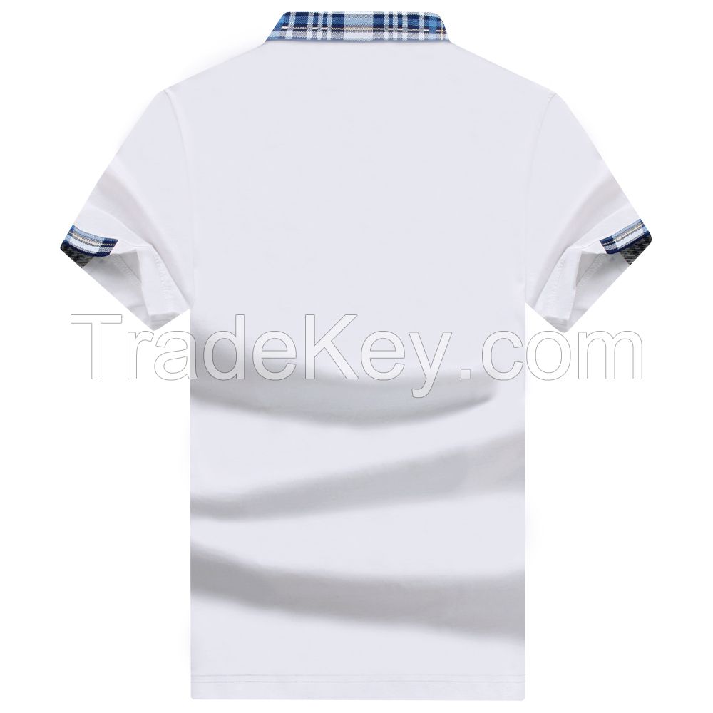 Men 3XL White Short Sleeve 100% mercerized cotton summer style new Mer