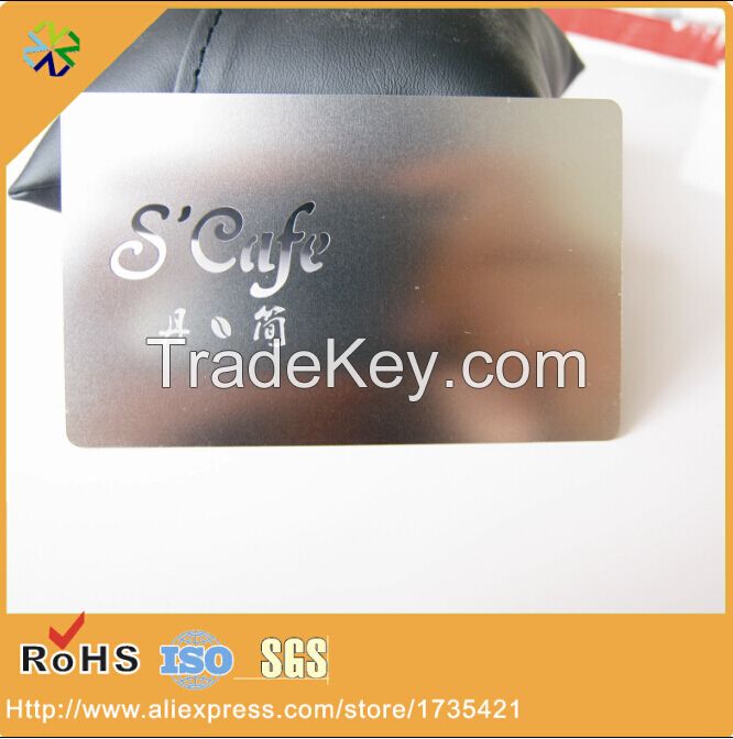 (100pcs/lot)free design 80*50mm stainless steel metal business card