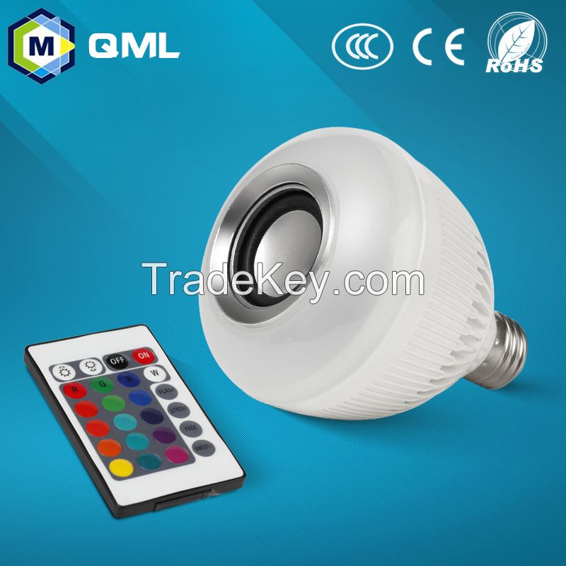 Wireless E27 smart led bluetooth speaker bulb Audio Music Playing Lighting Bulb With Remote Control