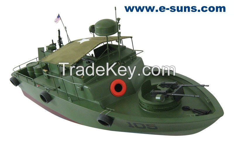 Gas Powered Large Boats Scale Boats 105 River Patrol Boat 1300GP260-RTR(Pistol Transmitter)