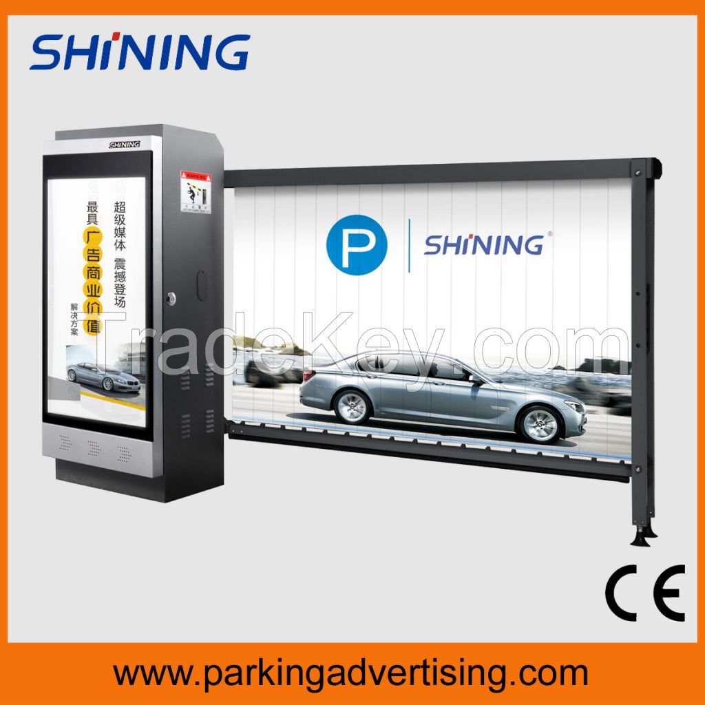 Parking advertising barrier with LED on arm