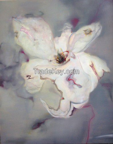 white flower canvas oil painting magnolia flower oil painting modern p