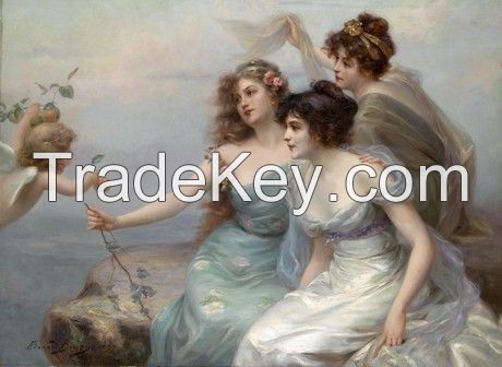 Canvas art work sticker flying fairy family naturalism photo oil paint
