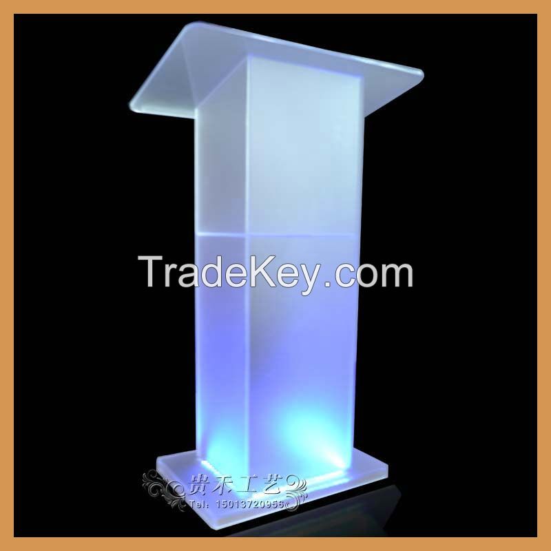 high quality acrylic podium, acrylic podium with LED lights