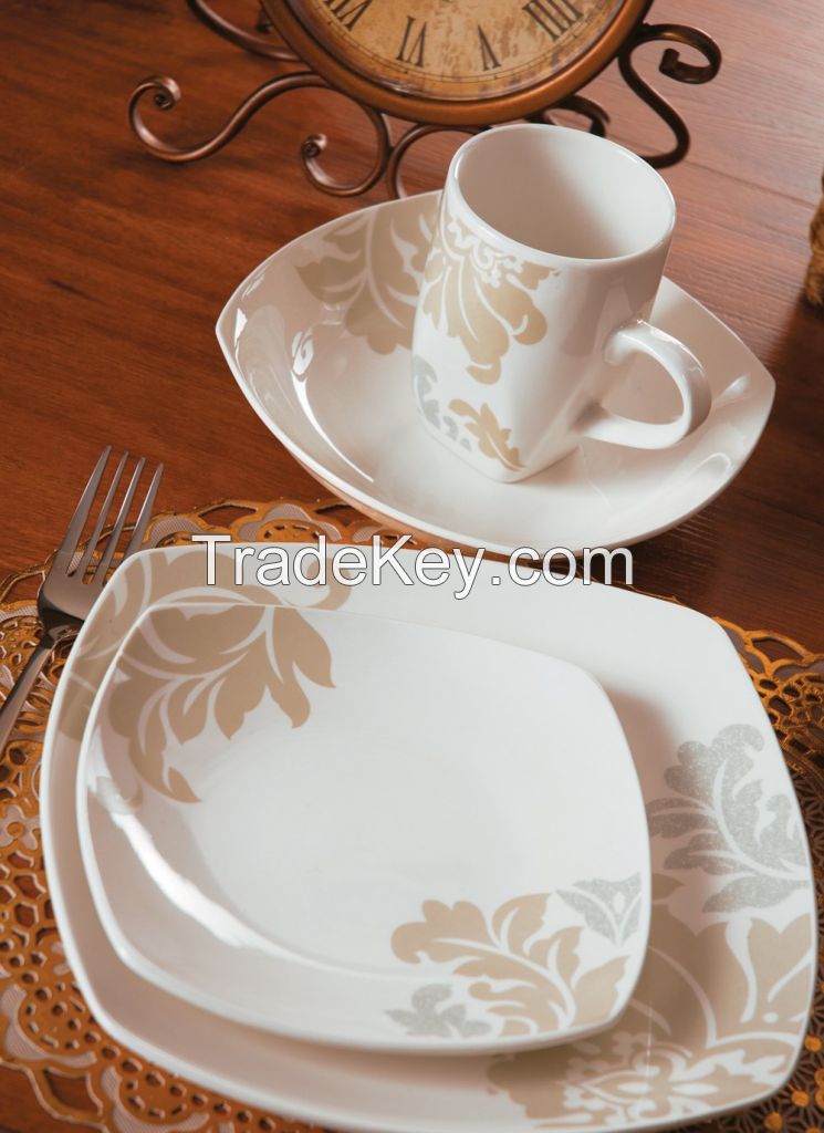 square shape dinnerware set for multi use