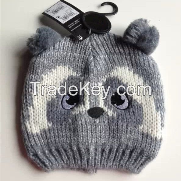 100% acrylic jacquard animal pattern hat