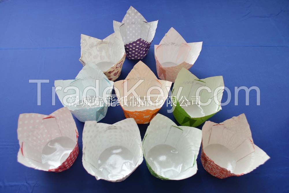 PET film baking cups, curling baking cups, baking curling cups, Muffin baking cups