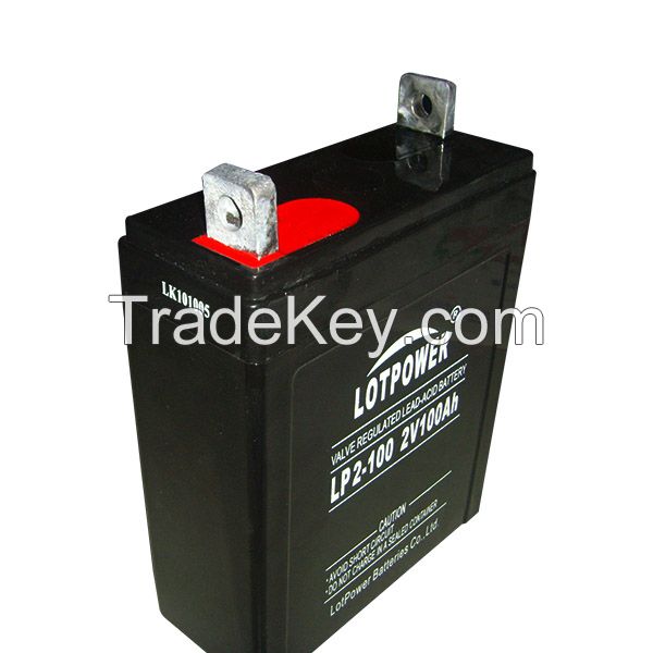 VRLA/AGM Battery 2v 100Ah Rechargeable deep cycle Sealed battery