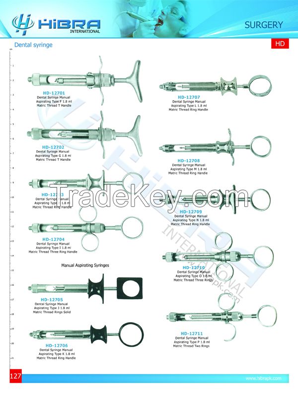 Dental Syringes, Bone Collector And Suction Tubes