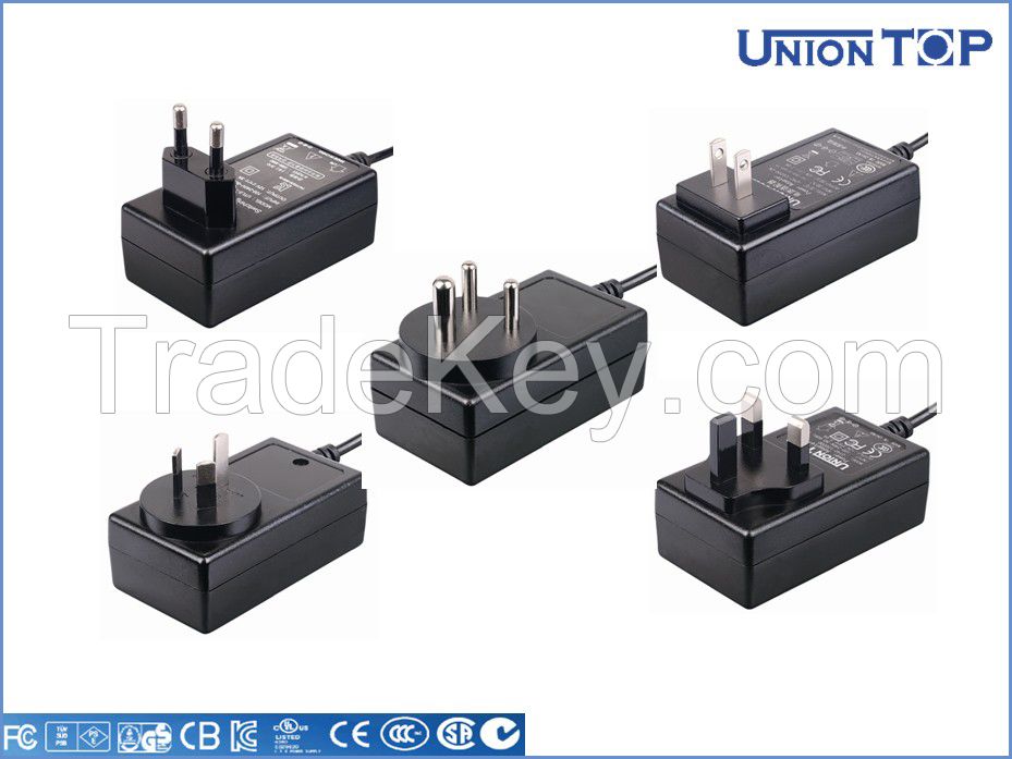 US EU AU UK plugs 12v 2a power adapter with CE FCC