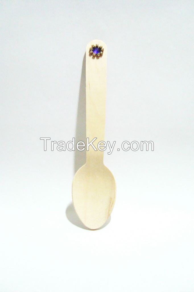 Decorative disposable wooden spoon