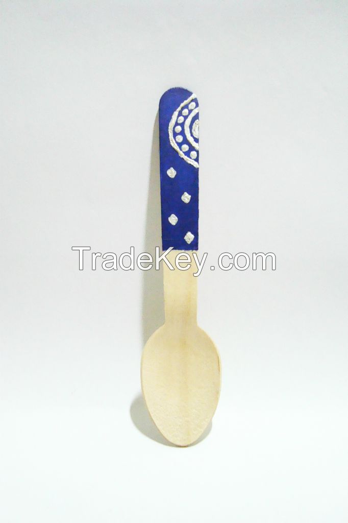 Decorative disposable wooden spoon