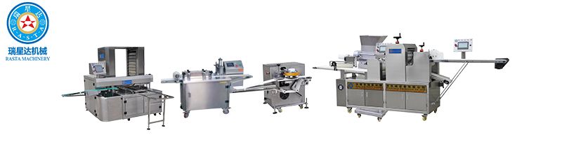 Bread Pastry Baking Full Line Production Machine With Tray Arranging Machine