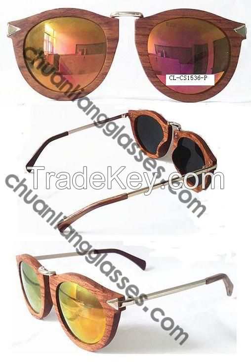 Square Frame Acetate Front Frame Wooden Temple Sunglasses Simple but Exquisite Unisex Style Eyewear