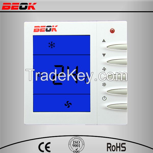 Energy-saving 3 fan speed fan coil room thermostat for air conditioner