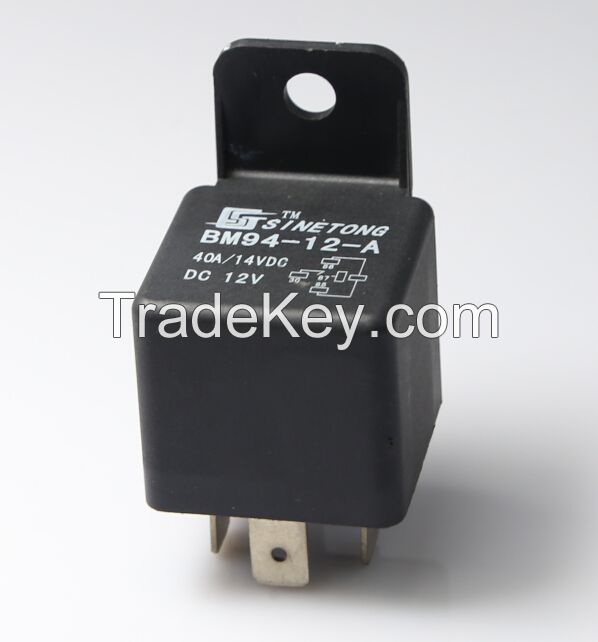 Electromagnetic miniature 12V 40A Plug in automotive relay