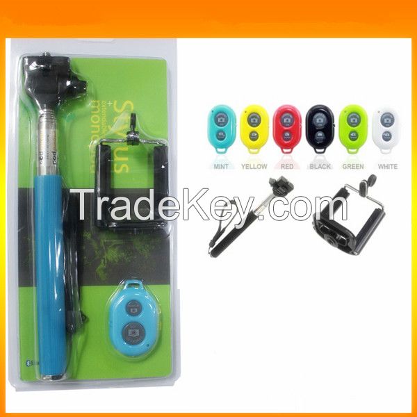 Extendable Handheld Selfie Stick Monopod Bluetooth Remote Shutter