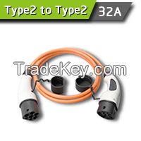 Type 2 (IEC 62196-2) Male to Female Connector (Charging Cable) Single Phase 32A