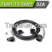 32A Type1 to Type2 EV Charging Cable