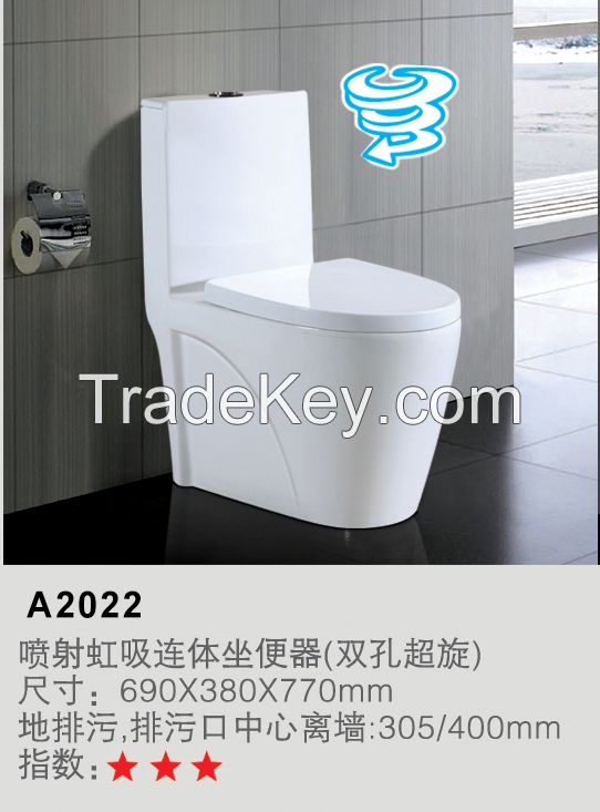 wholesale double siphonic flush toilet