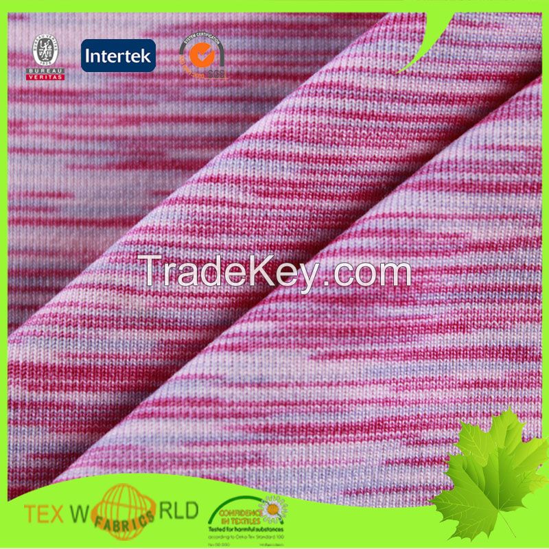 Stretch Knitting Polyester Space Dyed Plain Yoga Fabric (WPE1128)