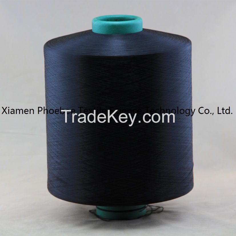 Polyester Yarn DTY 150d/48f Him Dope Dyed Black Yarn