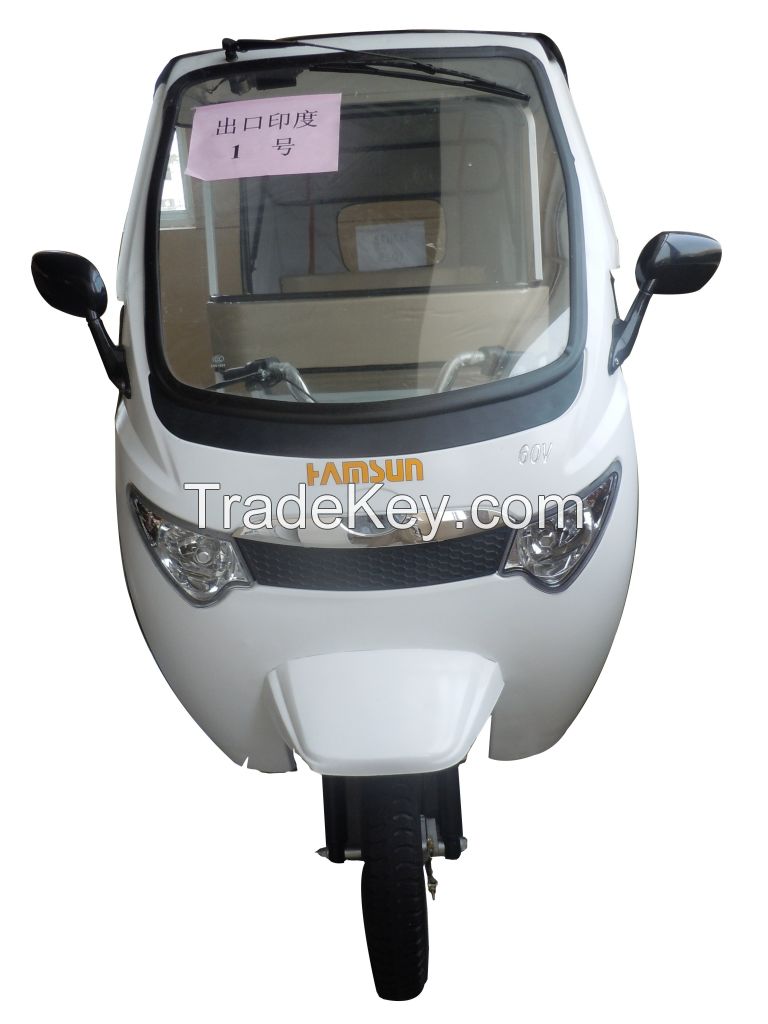 HANSEN 60V brand electric battery operated power tricycle rickshaw pedicab for passenger 2015 hot sale passenger taxi